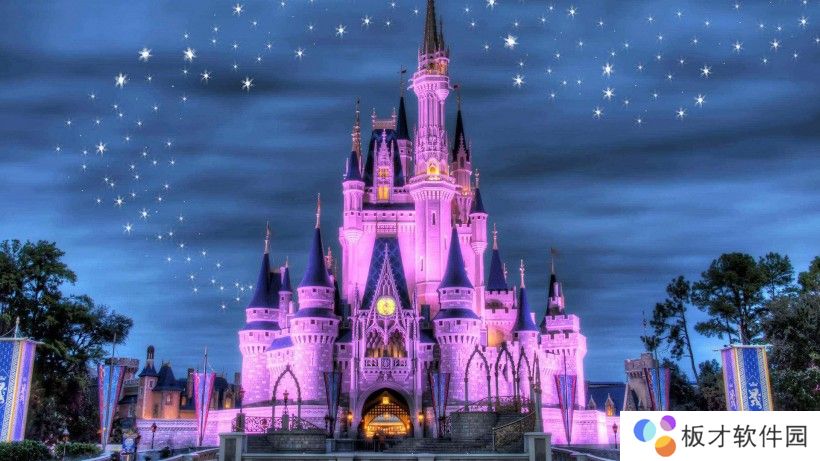 《抖音》迪士尼城堡夜晚背景图片高清原图分享