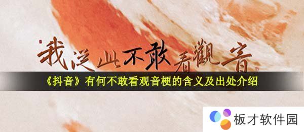 《抖音》有何不敢看观音梗的含义及出处介绍