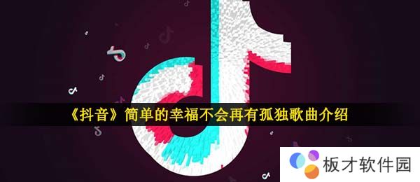 《抖音》简单的幸福不会再有孤独歌曲介绍