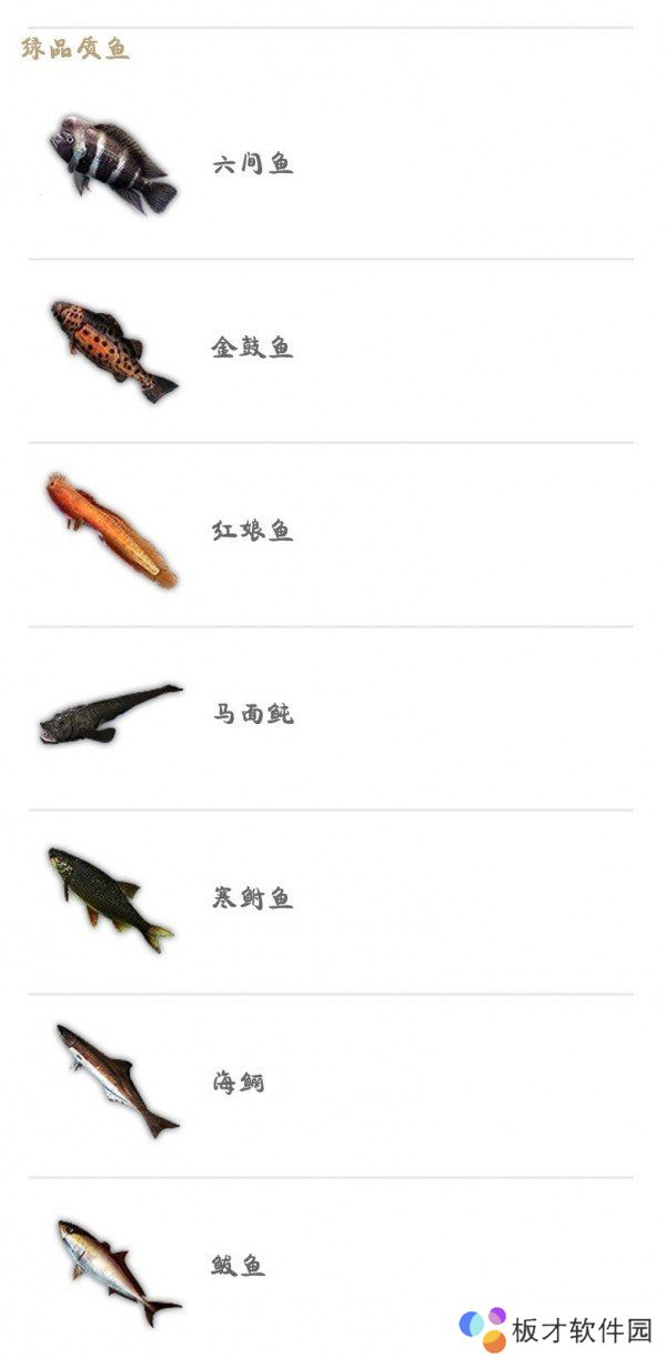 《妄想山海》各品质鱼种类汇总一览