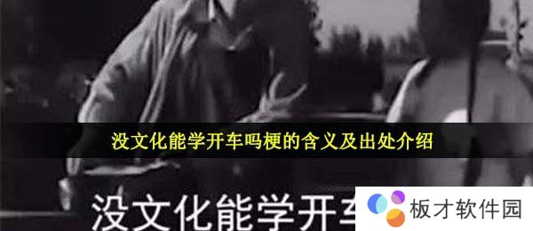 没文化能学开车吗梗的含义及出处介绍